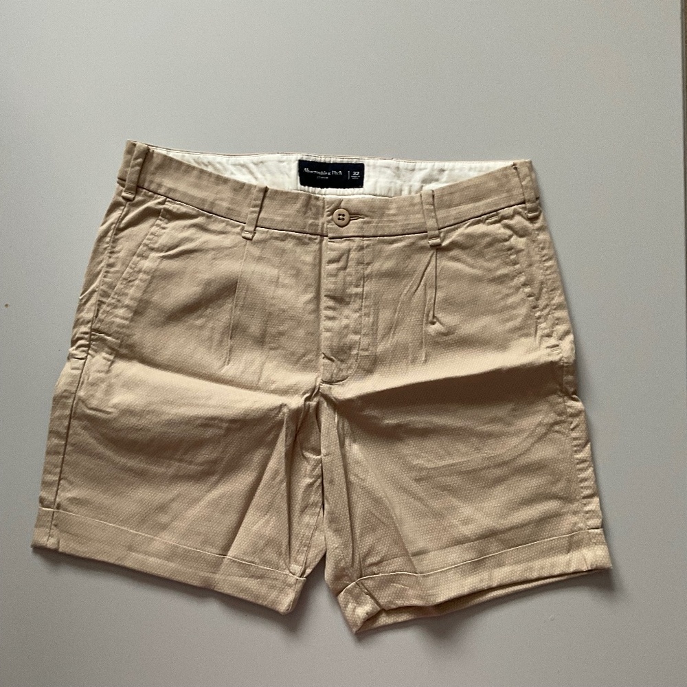 Abercrombie & Fitch Stretch Cream Print Size 32 Men's Shorts